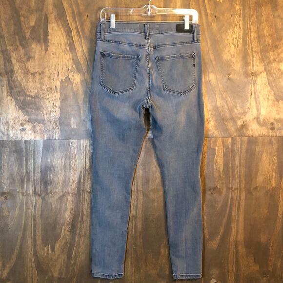 Express Womens Jeans Gray Denim Mid Rise Skinny Stretch 8 Regular - Picture 10 of 12